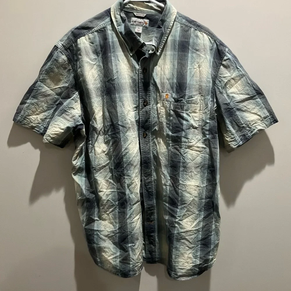 Men's Blue Plaid Shirt - Picture 1 of 3
